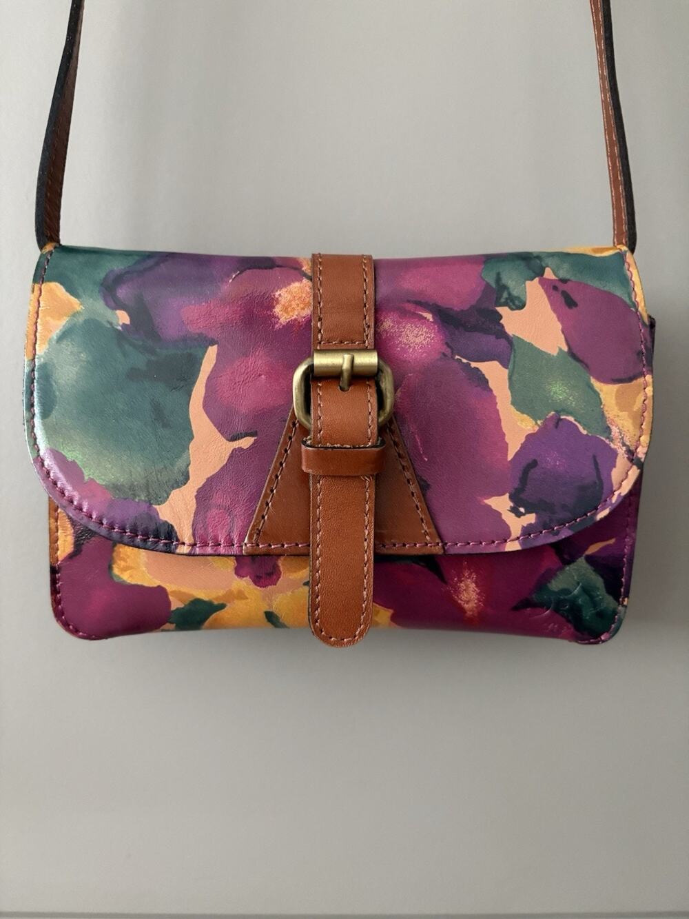 Patricia Nash Torri Women’s Leather Floral Crossbody WalletClutch Bag Multicolor